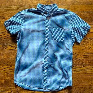 Men’s Ben Sherman Heritage Short Sleeve Blue Plaid Casual Dress Shirt Small